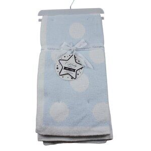 Little Celebrity Blue White Polka Dot Baby Blanket Soft Infant Boys NWT RARE